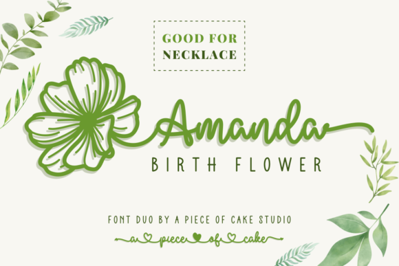 Amanda Birth Flower Duo: The October Birth Flower Font